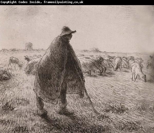 Jean Francois Millet Shepherden in the field